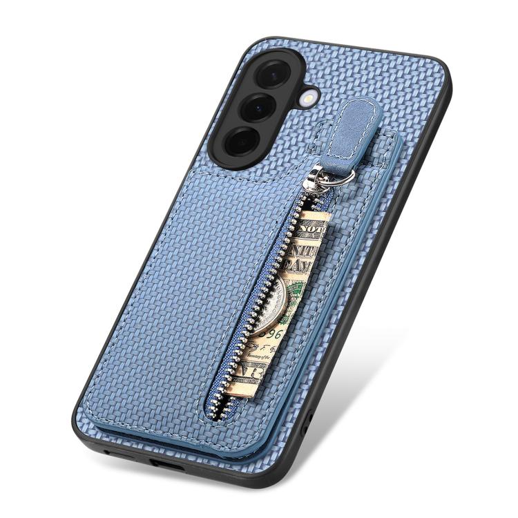 For Samsung Galaxy A37 5G Carbon Fiber Vertical Flip Zipper Phone Case