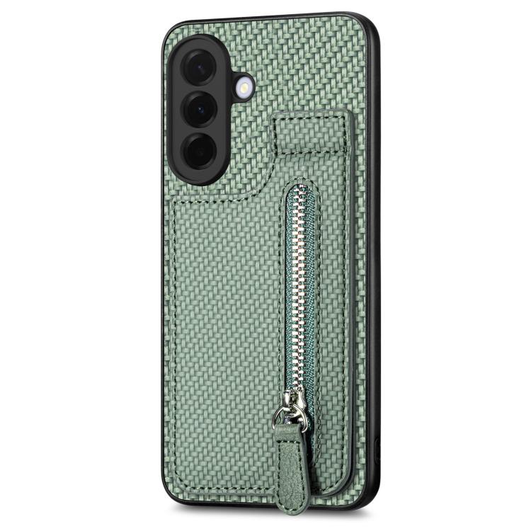 For Samsung Galaxy A37 5G Carbon Fiber Vertical Flip Zipper Phone Case