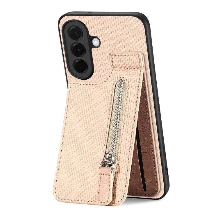 For Samsung Galaxy A37 5G Carbon Fiber Vertical Flip Zipper Phone Case