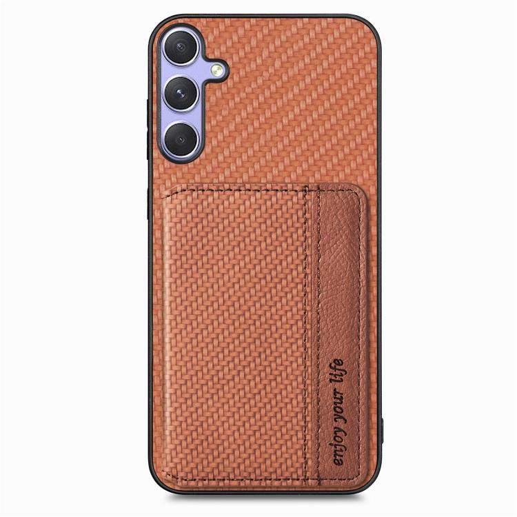 For Samsung Galaxy S25 Ultra 5G Carbon Fiber Magnetic Card Wallet RFID Blocking Phone Case