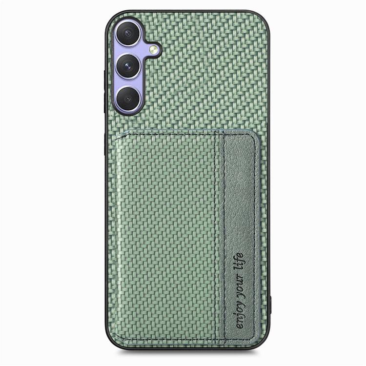 For Samsung Galaxy S25 Ultra 5G Carbon Fiber Magnetic Card Wallet RFID Blocking Phone Case