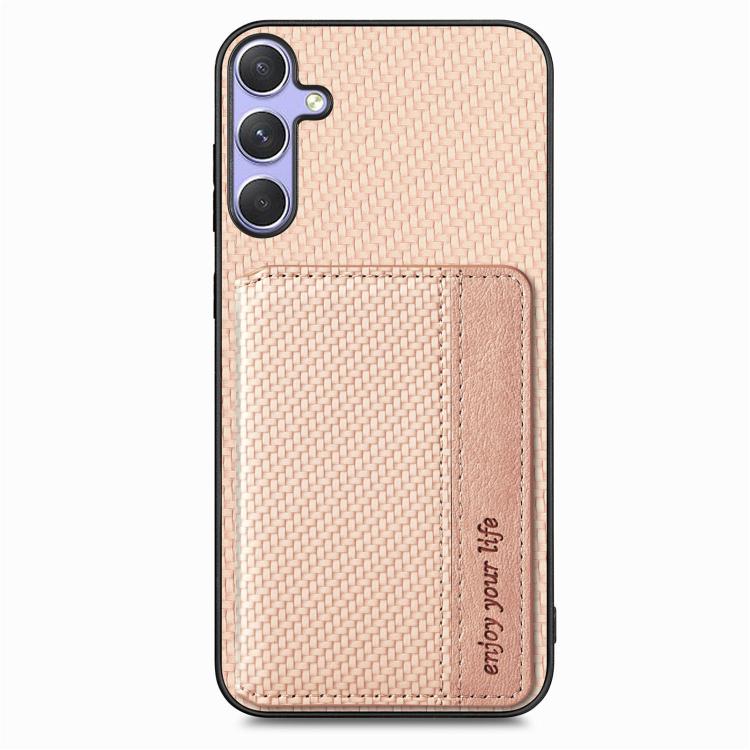 For Samsung Galaxy S25 Ultra 5G Carbon Fiber Magnetic Card Wallet RFID Blocking Phone Case