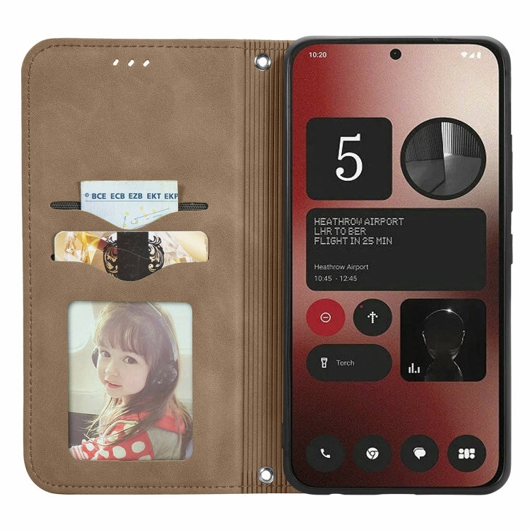 For Nothing Phone 2a Retro Skin Feel Magnetic Flip Leather Phone Case