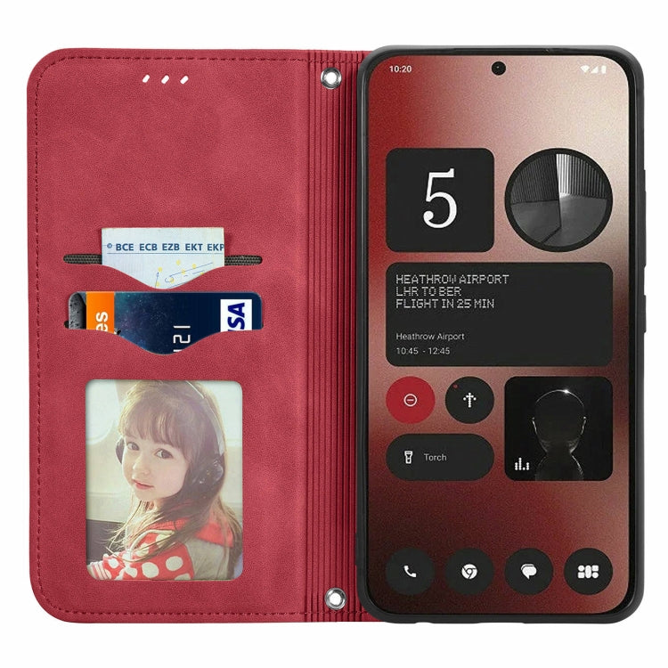 For Nothing Phone 2a Retro Skin Feel Magnetic Flip Leather Phone Case