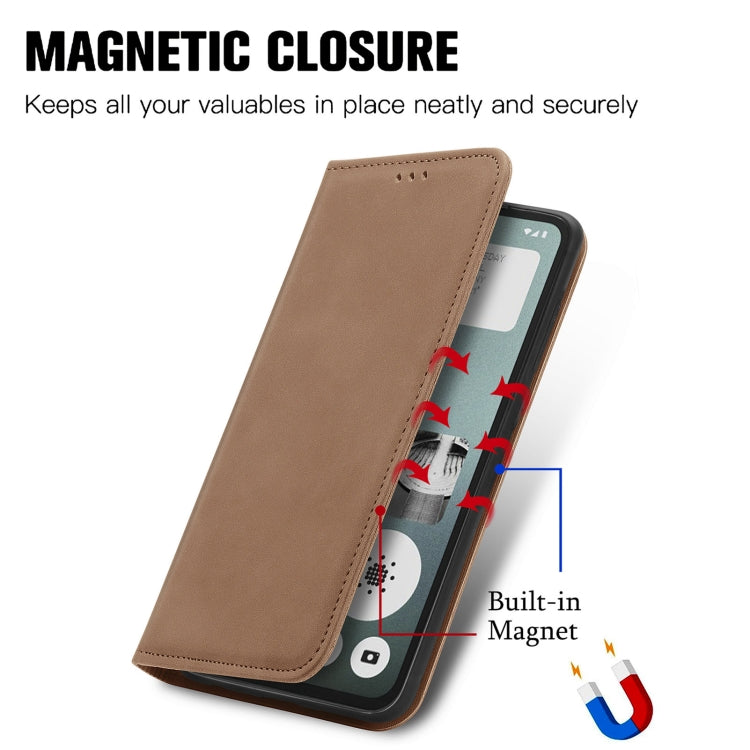 For  Nothing CMF Phone 1 Retro Skin Feel Magnetic Flip Leather Phone Case
