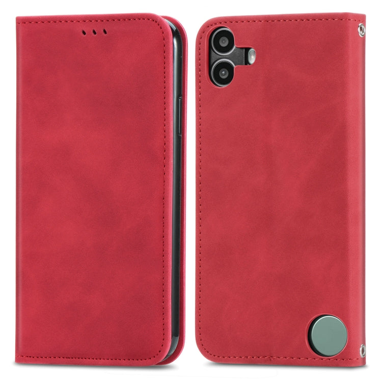 For  Nothing CMF Phone 1 Retro Skin Feel Magnetic Flip Leather Phone Case