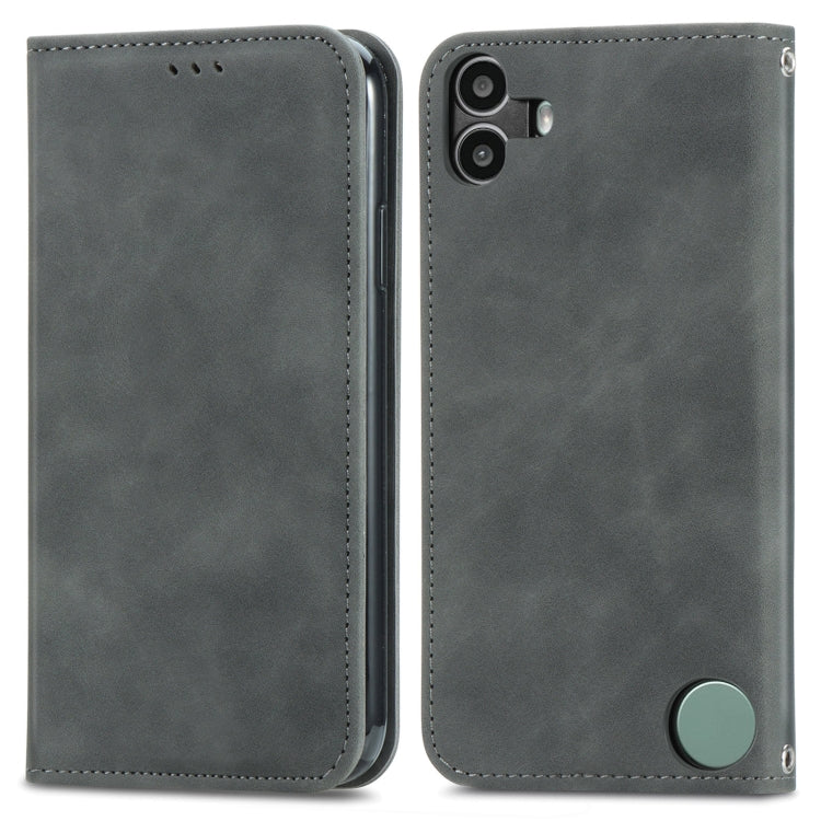 For  Nothing CMF Phone 1 Retro Skin Feel Magnetic Flip Leather Phone Case