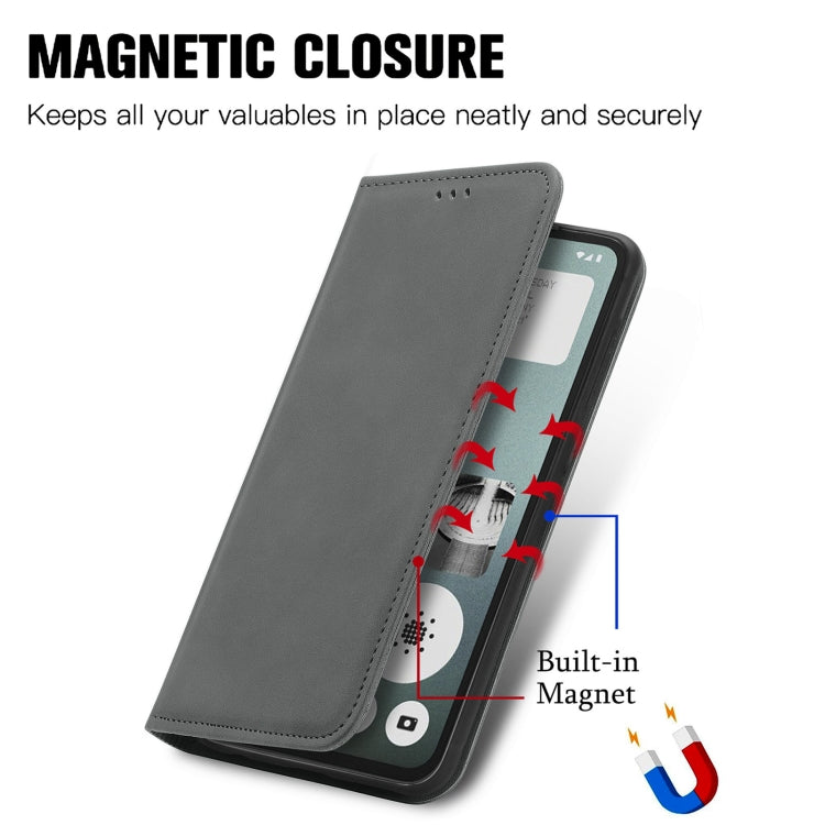 For  Nothing CMF Phone 1 Retro Skin Feel Magnetic Flip Leather Phone Case