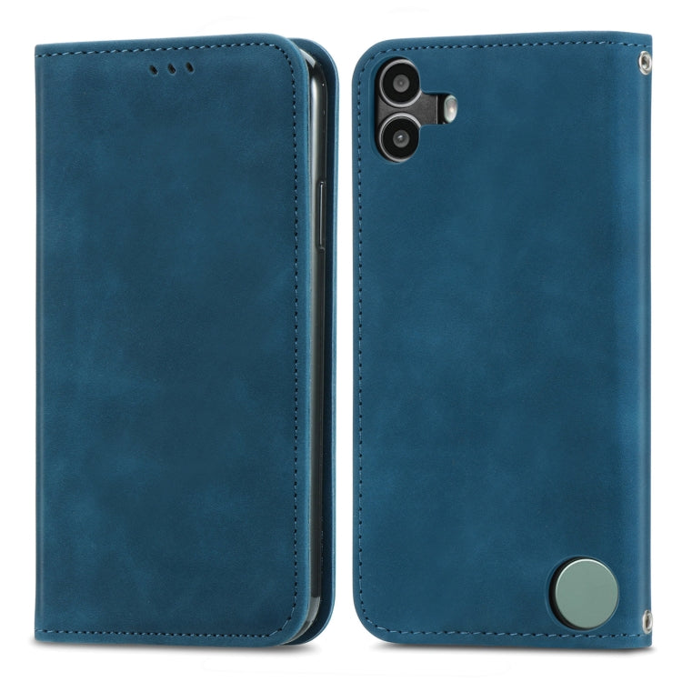 For  Nothing CMF Phone 1 Retro Skin Feel Magnetic Flip Leather Phone Case