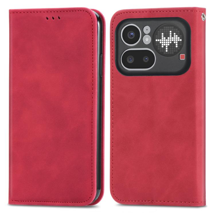 For Nothing Phone 4a Pro Retro Skin Feel Magnetic Flip Leather Phone Case