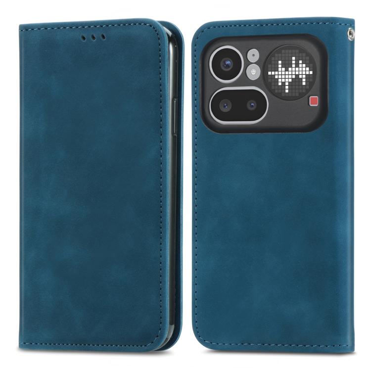 For Nothing Phone 4a Pro Retro Skin Feel Magnetic Flip Leather Phone Case