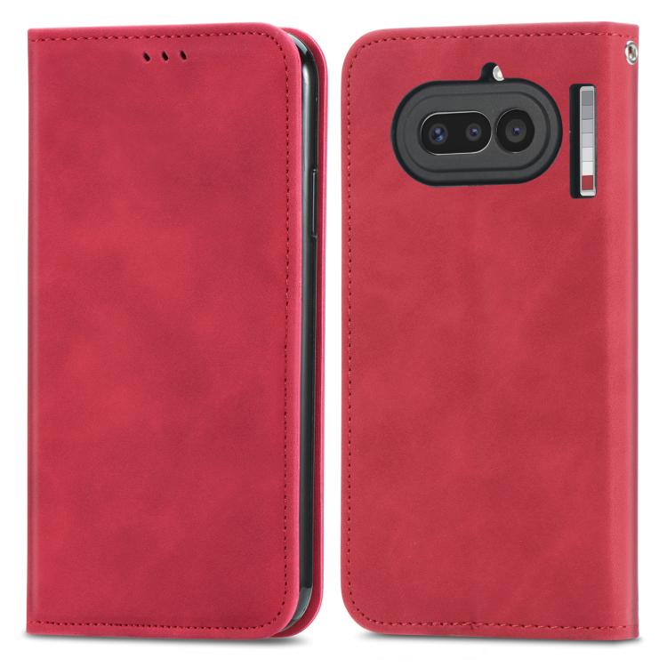 For Nothing Phone 4a Retro Skin Feel Magnetic Flip Leather Phone Case
