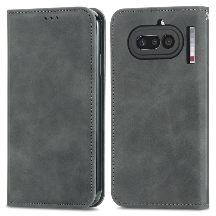 For Nothing Phone 4a Retro Skin Feel Magnetic Flip Leather Phone Case