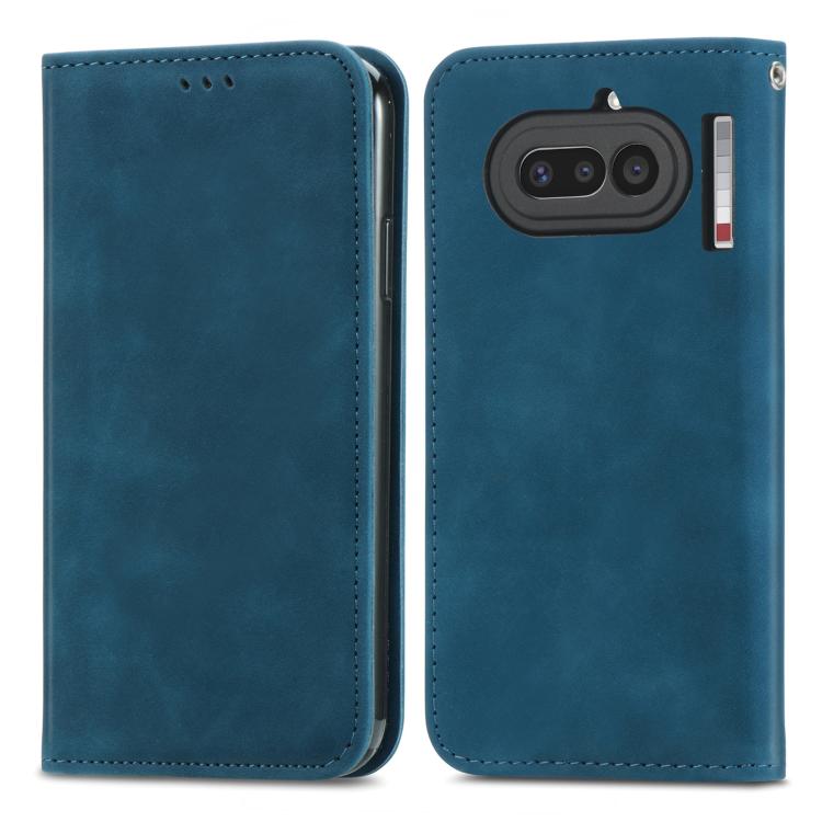 For Nothing Phone 4a Retro Skin Feel Magnetic Flip Leather Phone Case