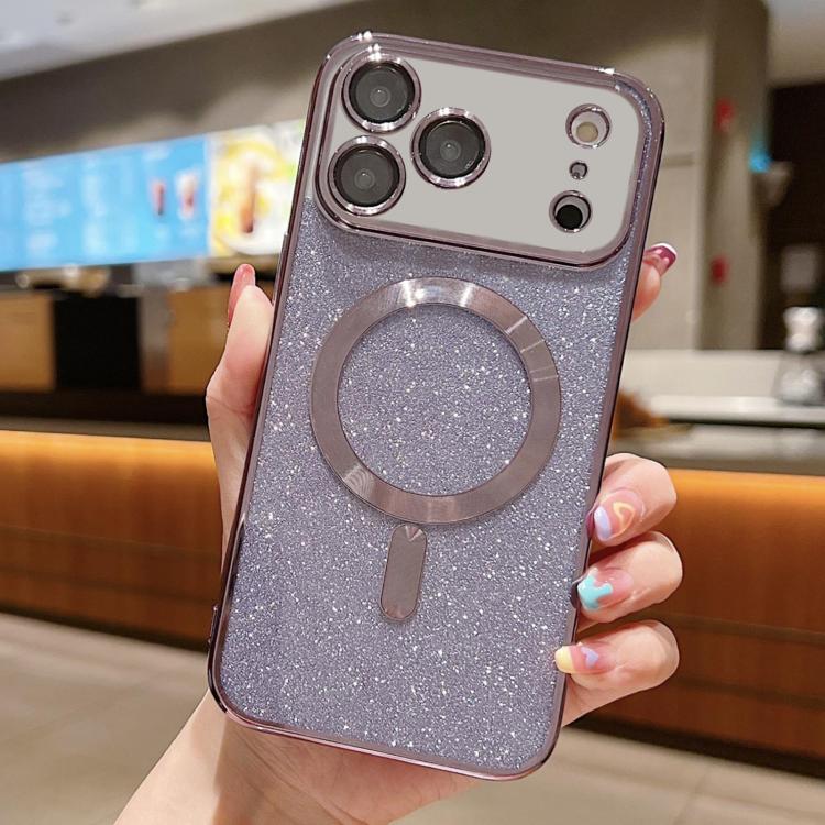 For iPhone 17 Pro Max Glitter Electroplating MagSafe TPU Phone Case