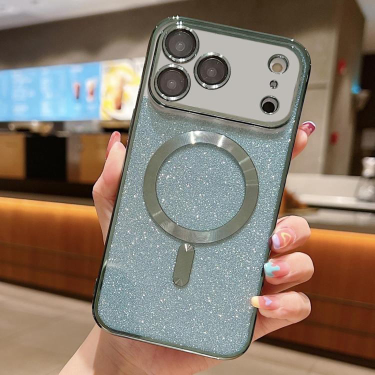 For iPhone 17 Pro Max Glitter Electroplating MagSafe TPU Phone Case