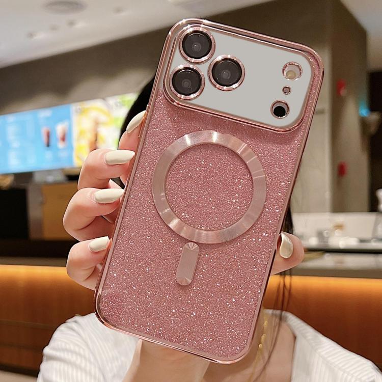 For iPhone 17 Pro Max Glitter Electroplating MagSafe TPU Phone Case