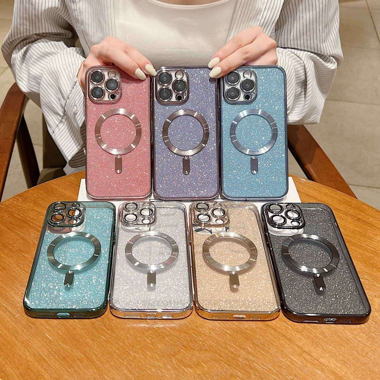 For iPhone 16 Plus Glitter Electroplating MagSafe TPU Phone Case