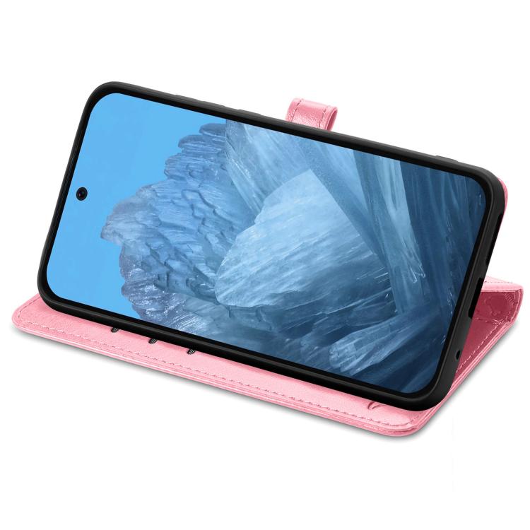 For Google Pixel 9 Pro XL Cat and Dog Embossed Leather Phone Case