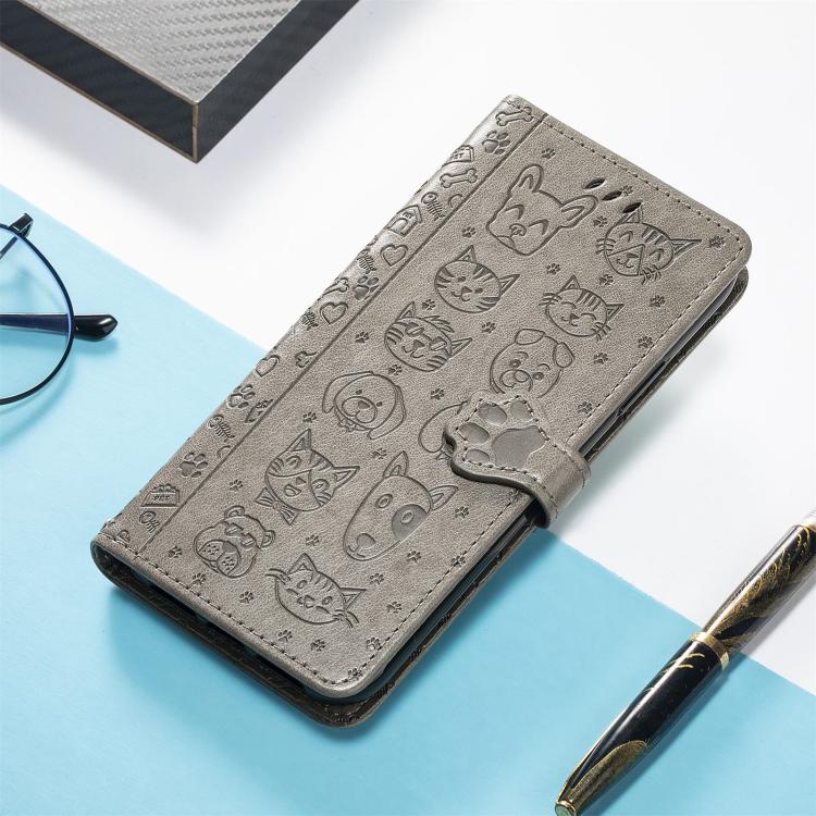 For Google Pixel 10 Pro XL Cat and Dog Embossed Leather Phone Case