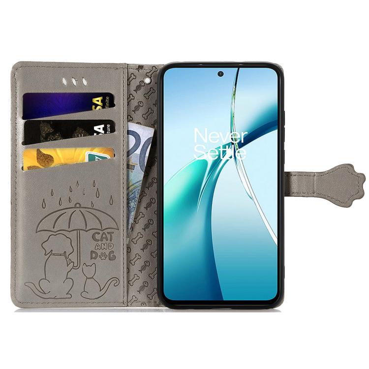For Google Pixel 10a Cat and Dog Embossed Leather Phone Case