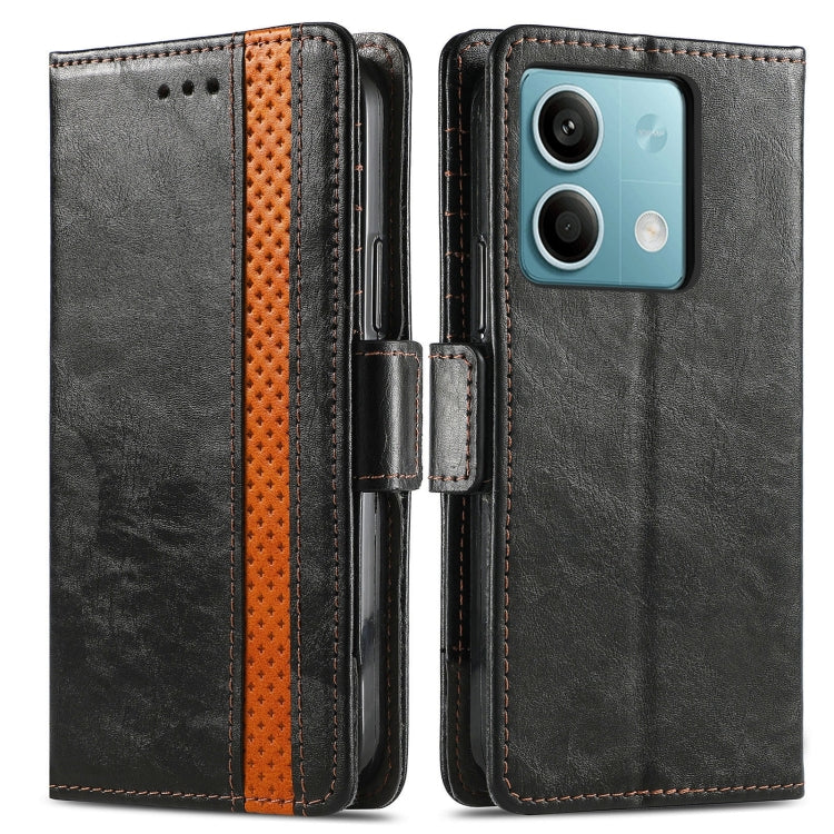 For Xiaomi Redmi Note 13 4G CaseNeo Splicing Dual Magnetic Buckle Leather Phone Case