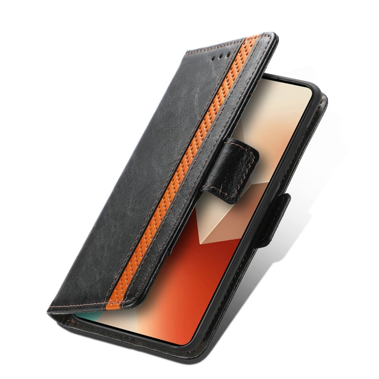 For Xiaomi Redmi Note 13 4G CaseNeo Splicing Dual Magnetic Buckle Leather Phone Case
