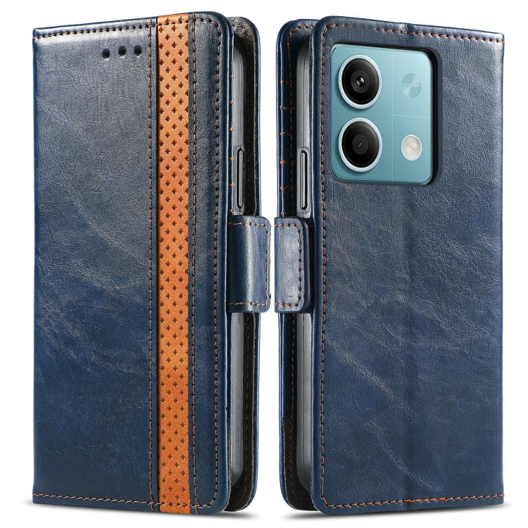 For Xiaomi Redmi Note 13 4G CaseNeo Splicing Dual Magnetic Buckle Leather Phone Case