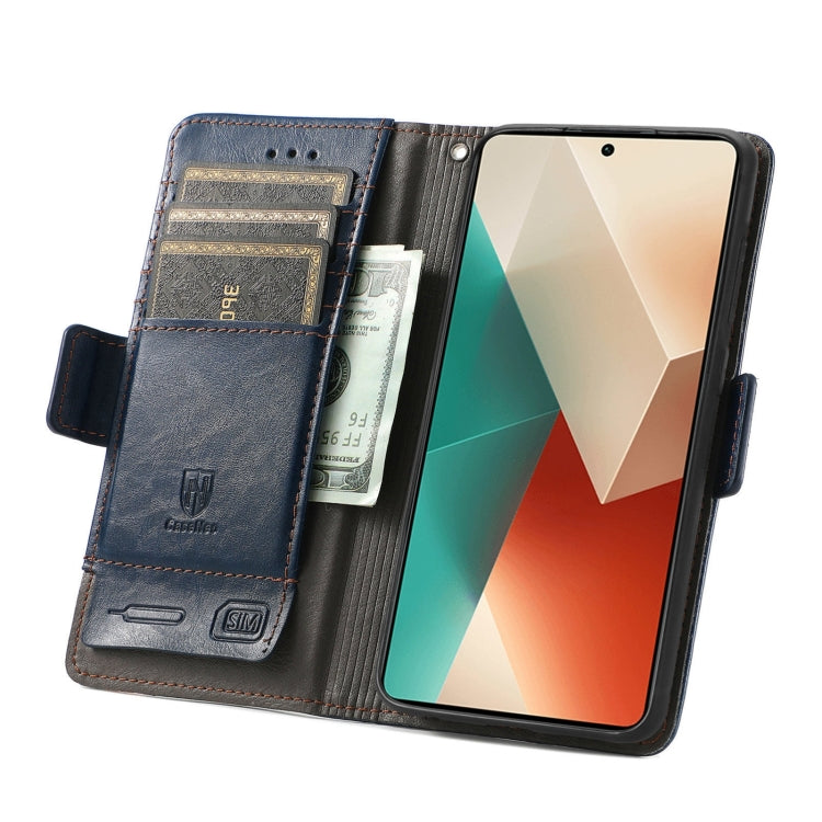 For Xiaomi Redmi Note 13 4G CaseNeo Splicing Dual Magnetic Buckle Leather Phone Case