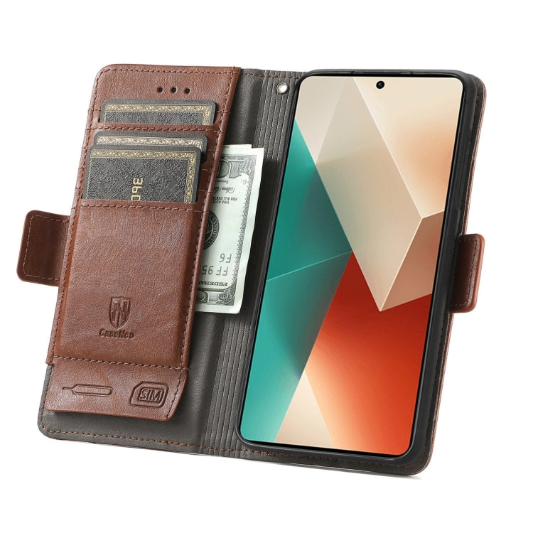 For Xiaomi Redmi Note 13 4G CaseNeo Splicing Dual Magnetic Buckle Leather Phone Case