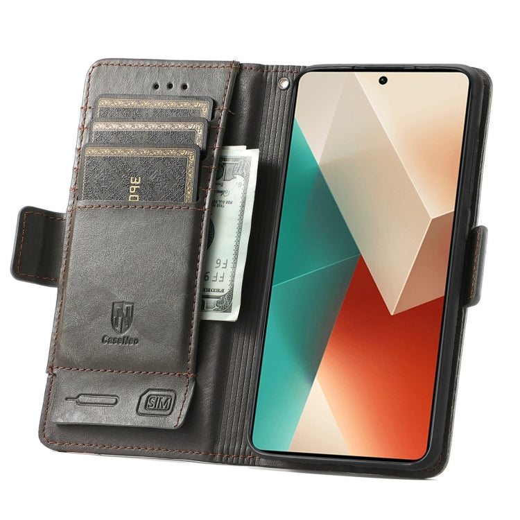 For Xiaomi Redmi Note 13 4G CaseNeo Splicing Dual Magnetic Buckle Leather Phone Case
