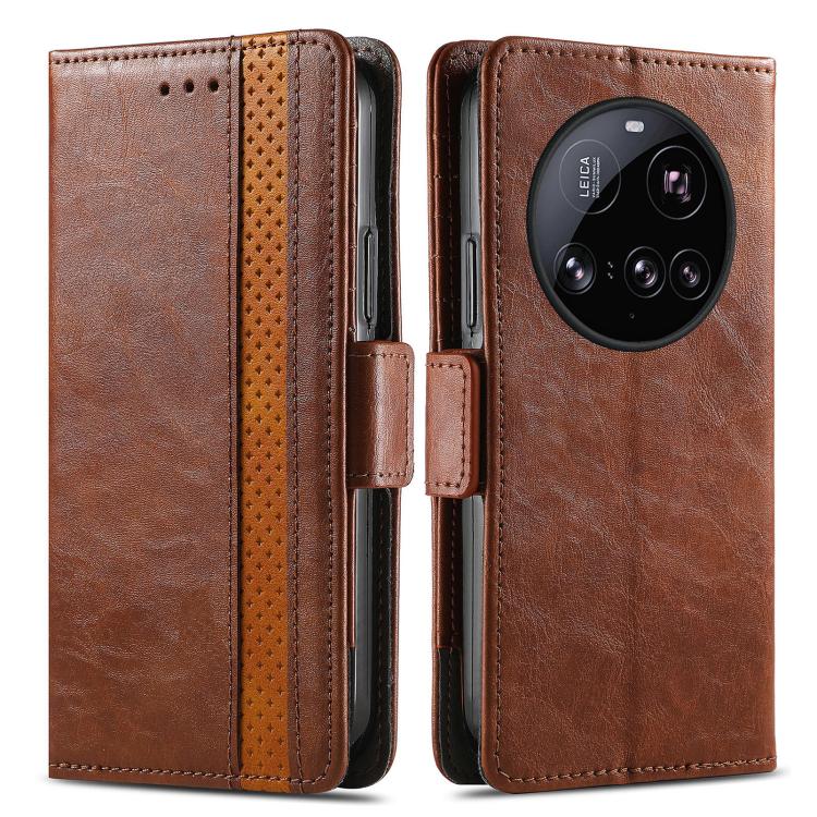 For Xiaomi 15 Ultra CaseNeo Splicing Dual Magnetic Buckle Leather Phone Case