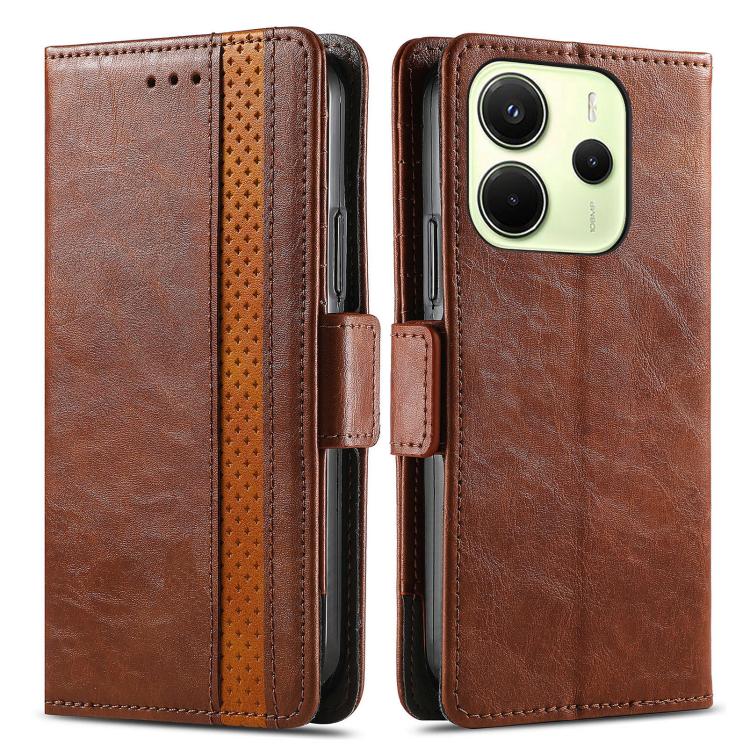 For Redmi Note 14 4G 164.84mm CaseNeo Splicing Dual Magnetic Buckle Leather Phone Case