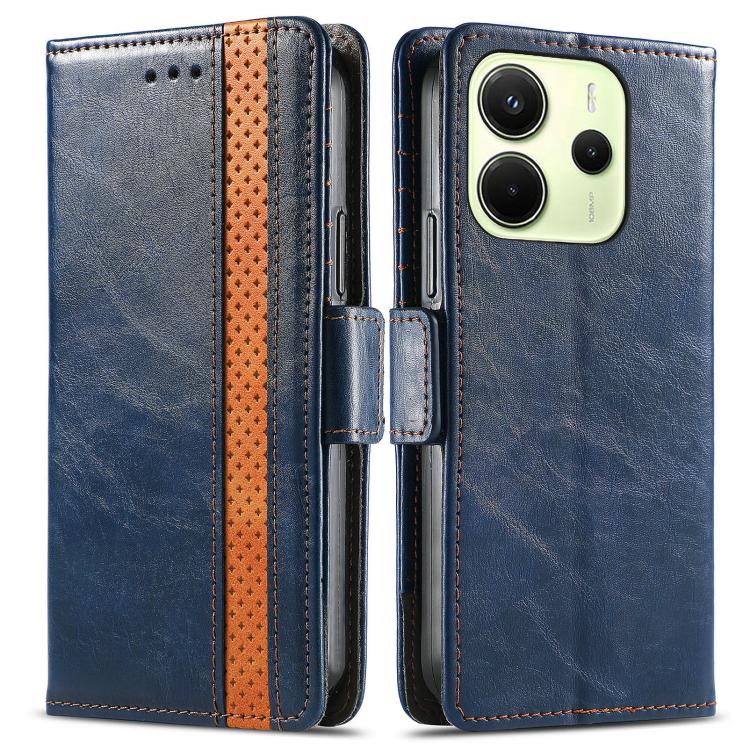 For Redmi Note 14 4G 163.25mm CaseNeo Splicing Dual Magnetic Buckle Leather Phone Case