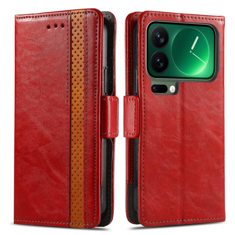 For Xiaomi 17 Pro Max CaseNeo Splicing Dual Magnetic Buckle Leather Phone Case