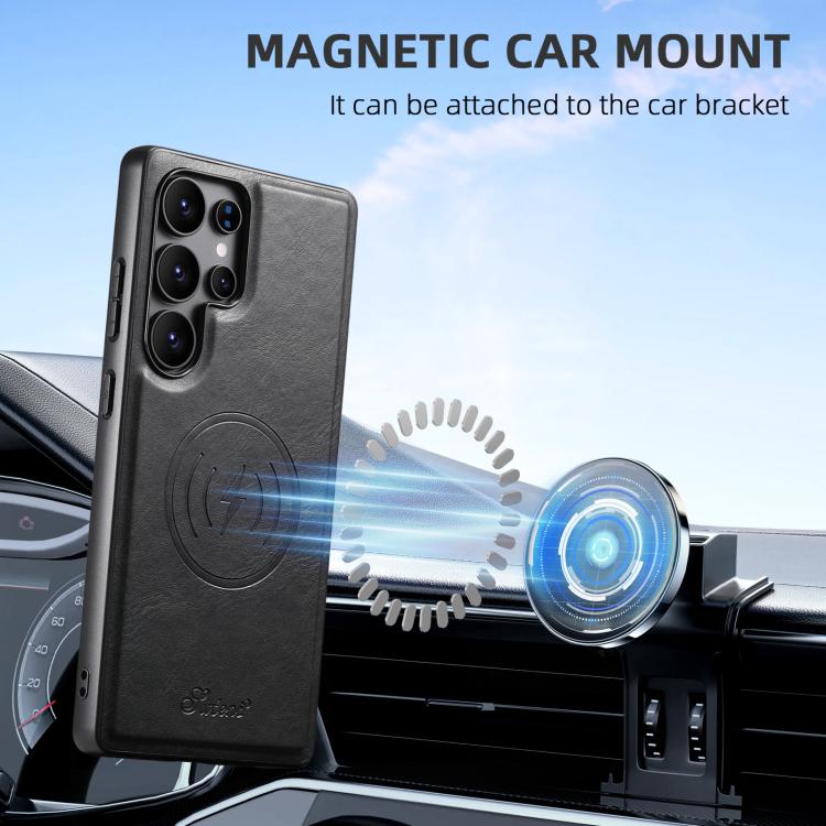 For Samsung Galaxy S25 Ultra 5G Suteni H15  Oil Eax Leather Detachable Wallet Back Phone Case