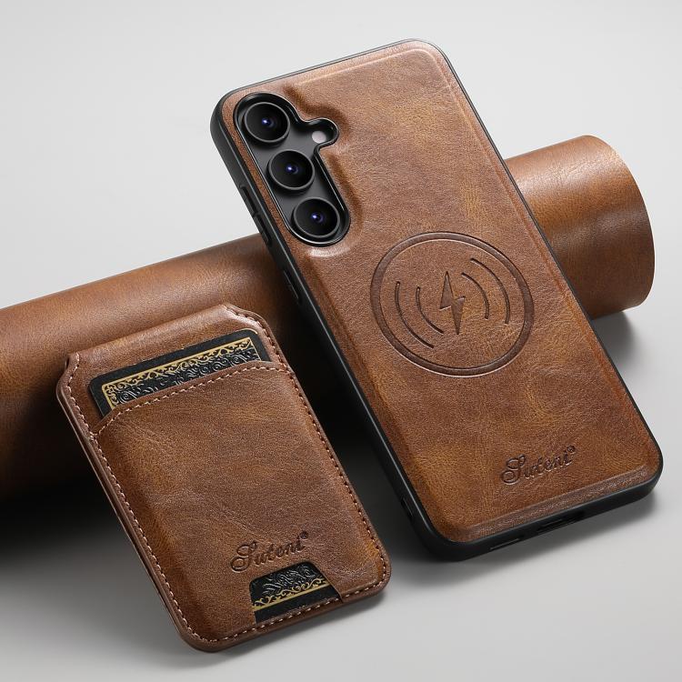 For Samsung Galaxy S25 5G Suteni H15  Oil Eax Leather Detachable Wallet Back Phone Case