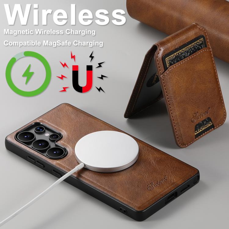 For Samsung Galaxy S25 5G Suteni H15  Oil Eax Leather Detachable Wallet Back Phone Case
