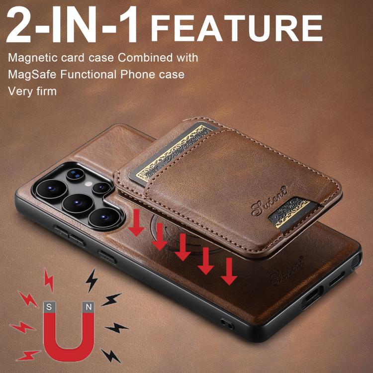 For Samsung Galaxy S25 5G Suteni H15  Oil Eax Leather Detachable Wallet Back Phone Case