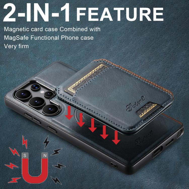 For Samsung Galaxy S25 5G Suteni H15  Oil Eax Leather Detachable Wallet Back Phone Case