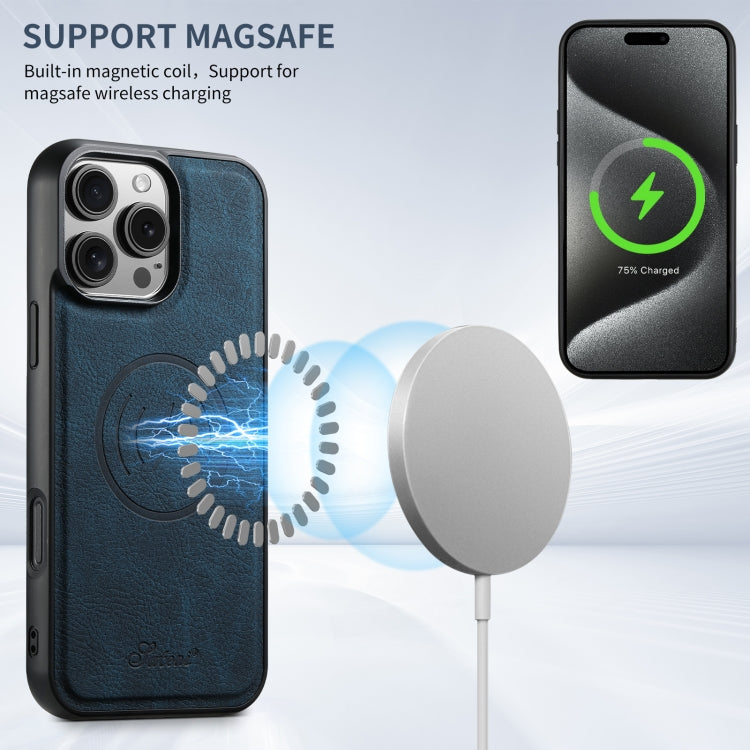 For iPhone 16 Pro Max Suteni H16 Litchi Texture Leather Detachable Wallet Back Phone Case