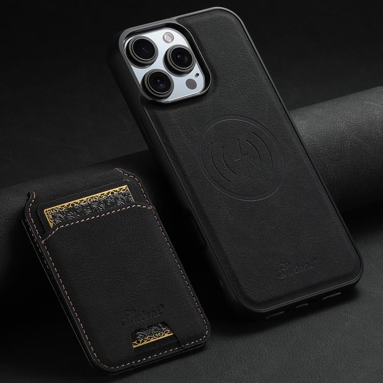 For iPhone 17e / 16e Suteni H16 Litchi Texture Leather Detachable Wallet Back Phone Case