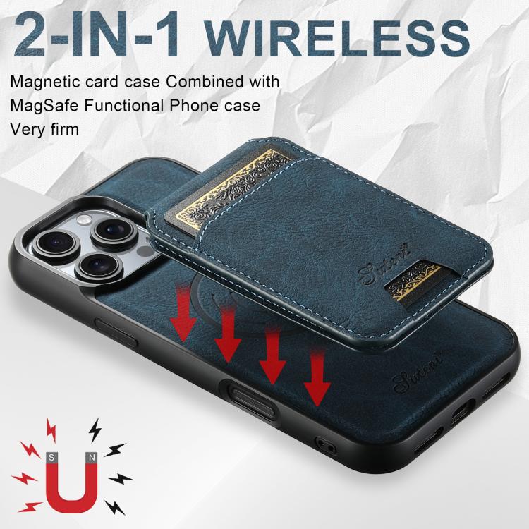 For iPhone 17e / 16e Suteni H16 Litchi Texture Leather Detachable Wallet Back Phone Case