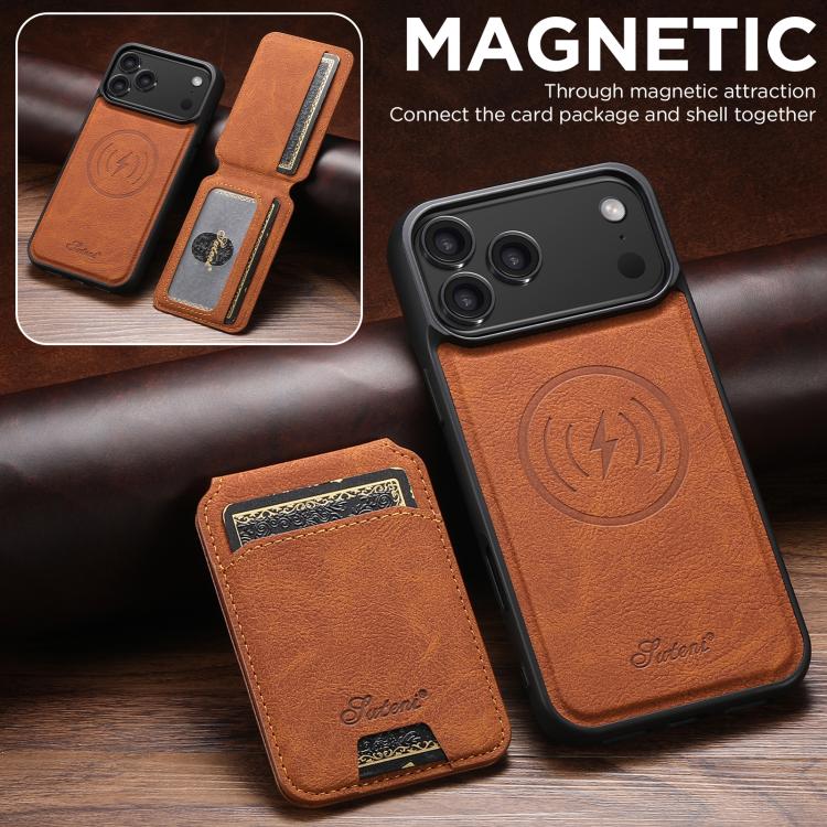 For iPhone 17 Pro Max Suteni H16 Litchi Texture Leather Detachable Wallet Back Phone Case