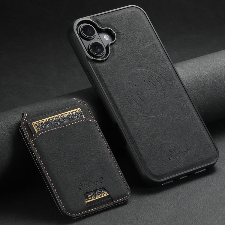For iPhone 17 Suteni H16 Litchi Texture Leather Detachable Wallet Back Phone Case