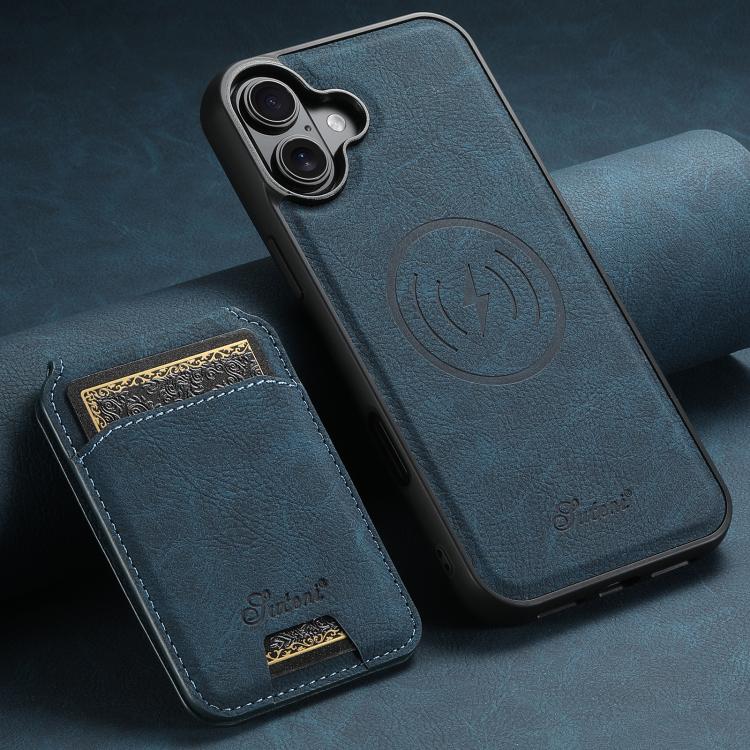 For iPhone 17 Suteni H16 Litchi Texture Leather Detachable Wallet Back Phone Case