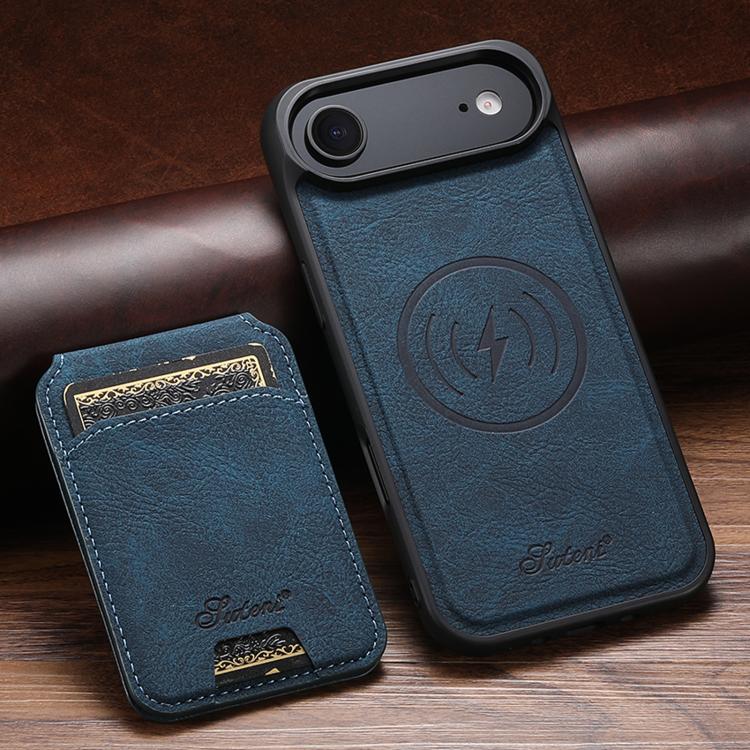 For iPhone Air Suteni H16 Litchi Texture Leather Detachable Wallet Back Phone Case