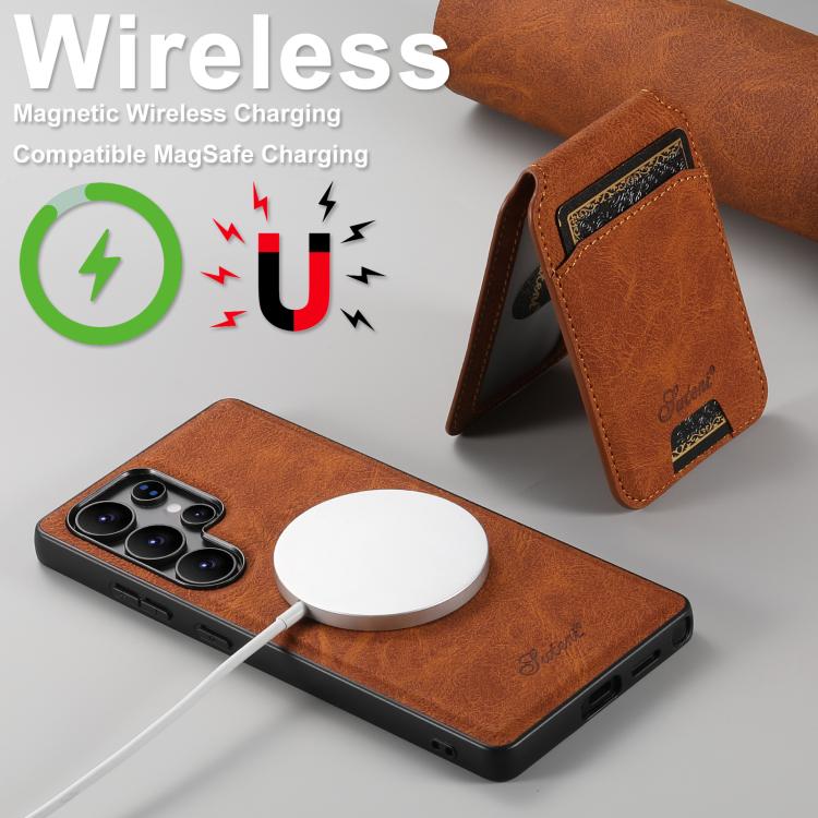 For Samsung Galaxy S25 5G Suteni H16 Litchi Texture Leather Detachable Wallet Back Phone Case