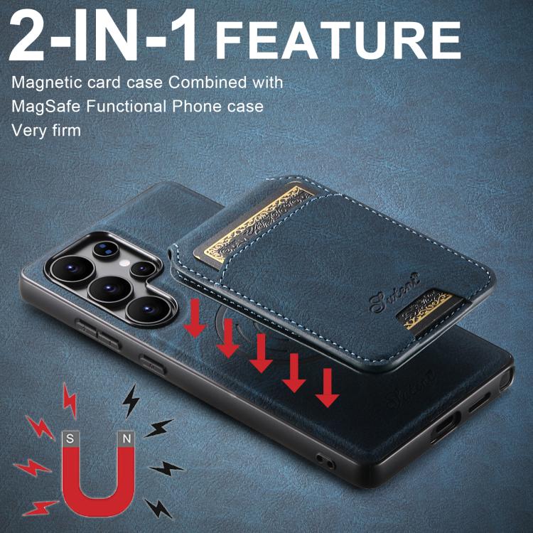 For Samsung Galaxy S25 5G Suteni H16 Litchi Texture Leather Detachable Wallet Back Phone Case