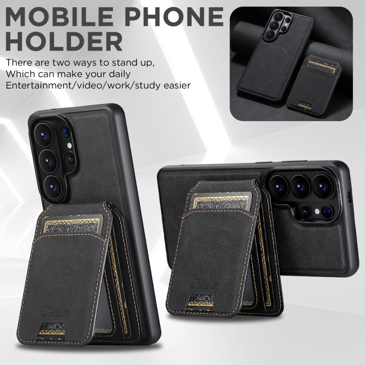 For Samsung Galaxy S26+ 5G Suteni H16 Litchi Texture Leather Detachable Wallet Back Phone Case